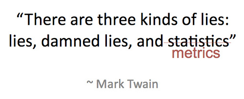 “There are three kinds of lies: lies, damned lies, and statistics” / Metrics
