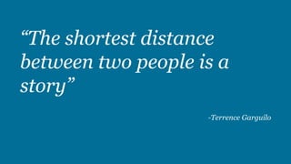 “The shortest distancebetween two people is astory”-Terrence Garguilo 