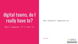 digital teams, do Ireally have to?What happens if I don’t?the digital imperative 