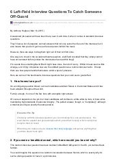 6 left field interview questions to...