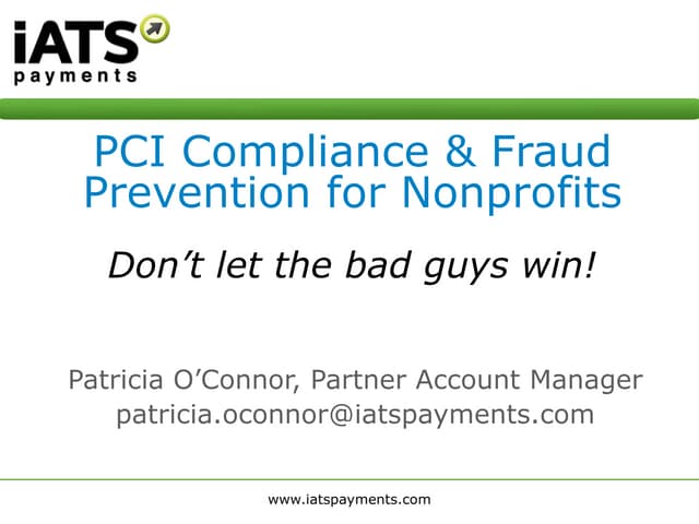 PCI compliance and fraud prevention...